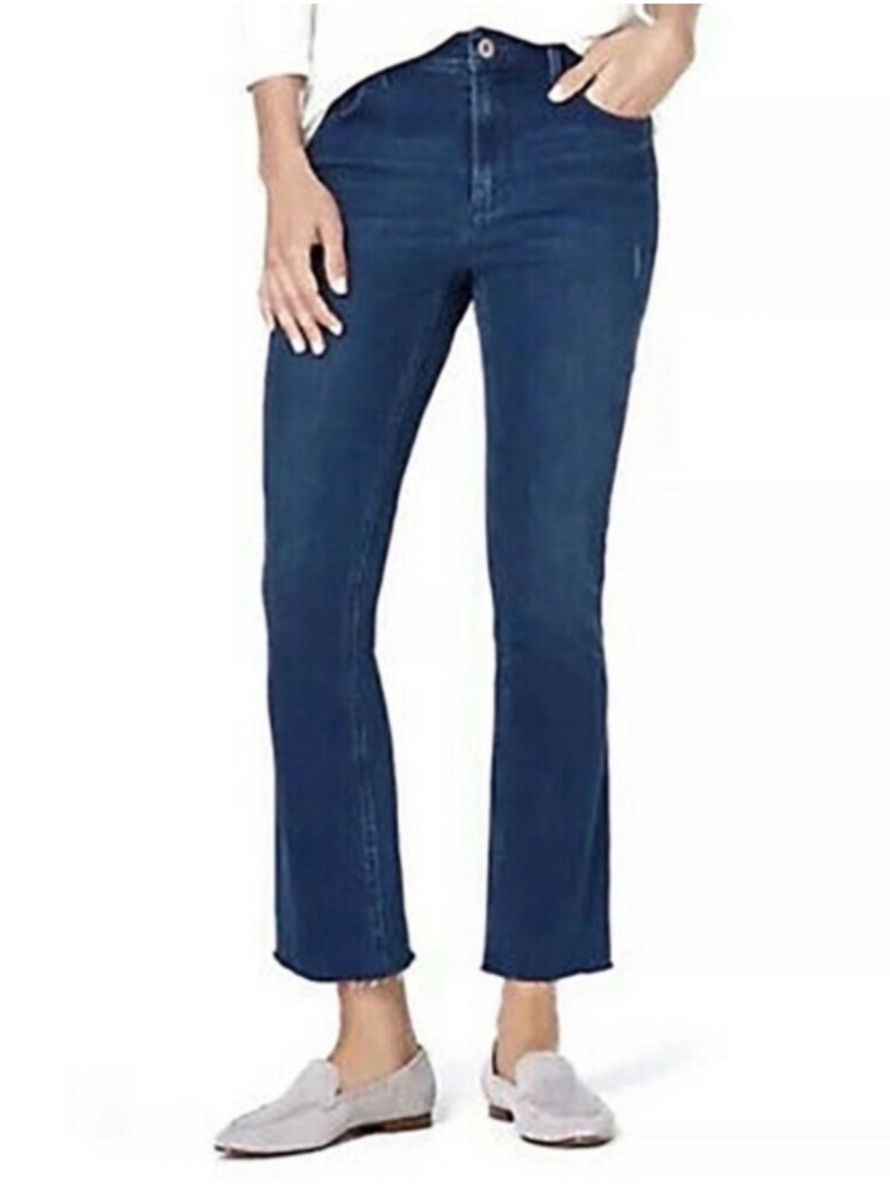 J. Jill kick flare ankle jeans raw hem size 12